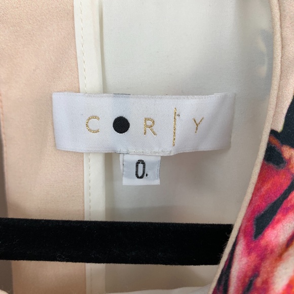 Corey Lynn Calter Dress 0 shift floral iris silk - Picture 3 of 5